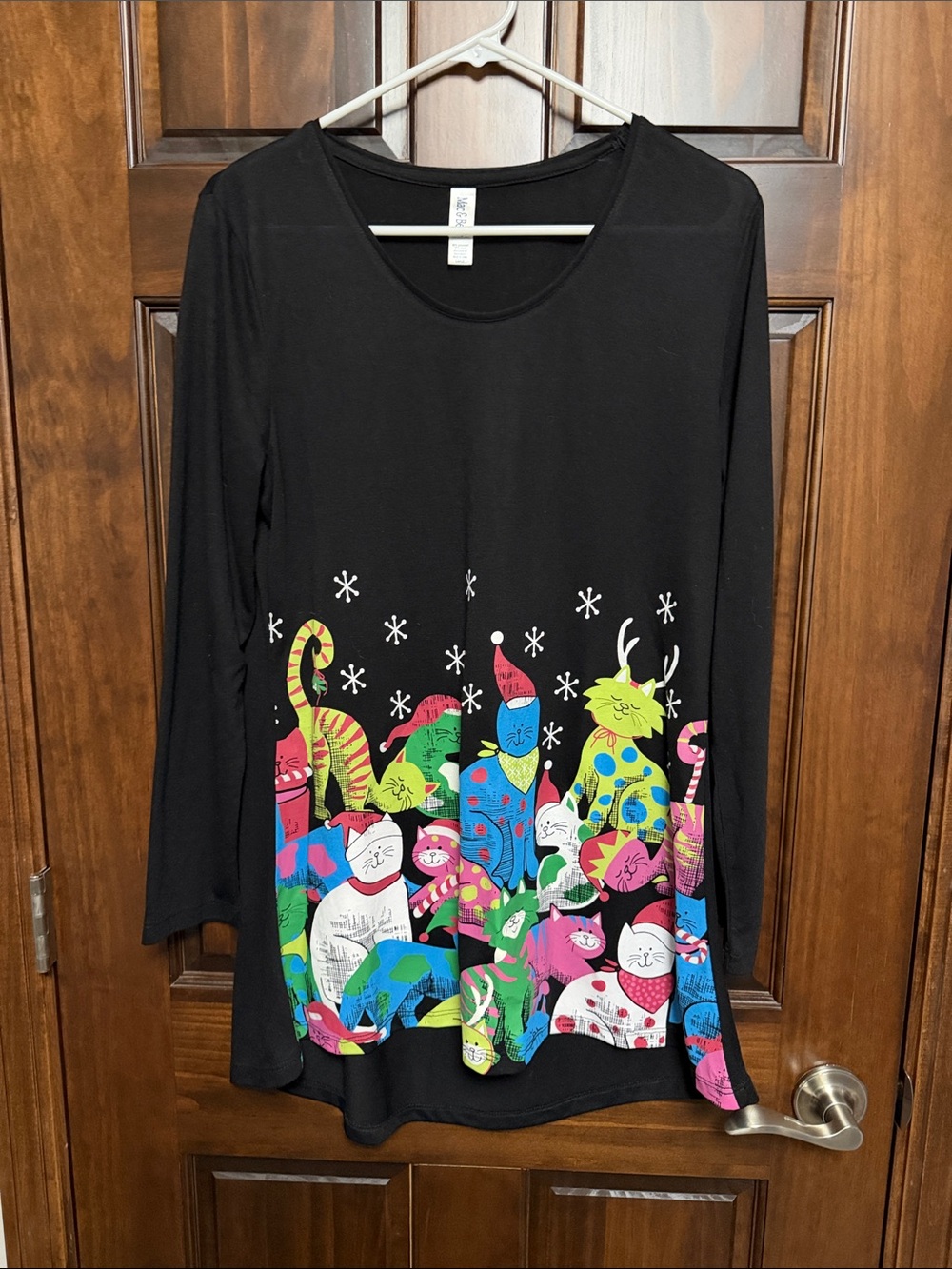 Holiday Cat Tunic top Sz Lg